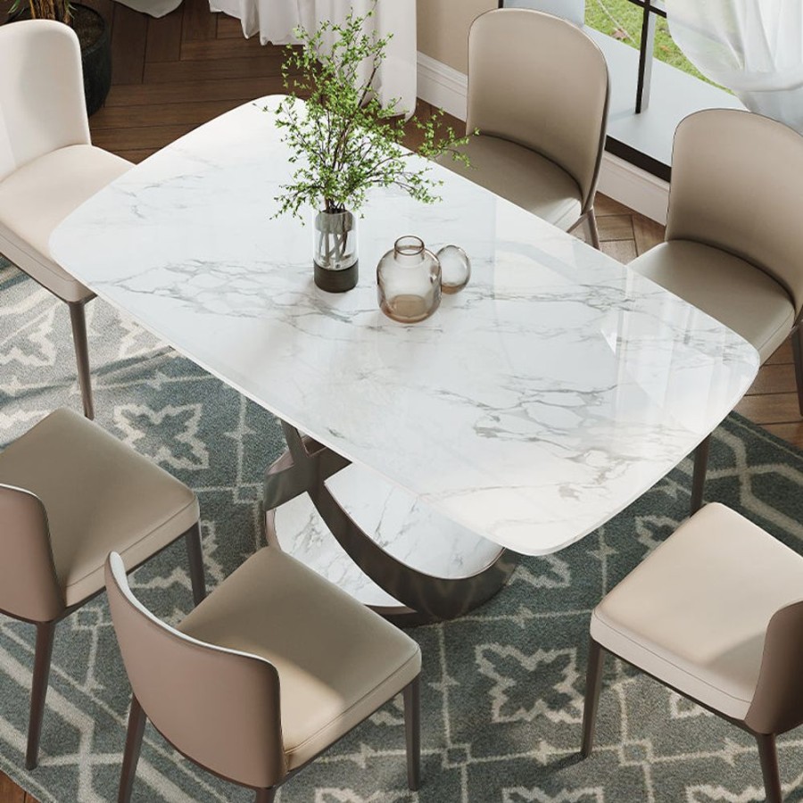 Dining Room Trends Furniture Inc | Monterey Faux Marble Dining Table Set