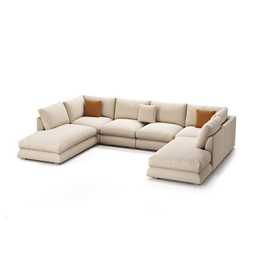 Living Room 25Home | Aalto Boutique Feathers U-Shaped Bumper Sectional