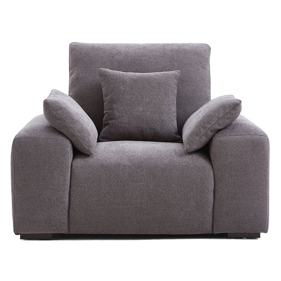 Living Room 25Home | Polyester Box Armchair Dark Gray