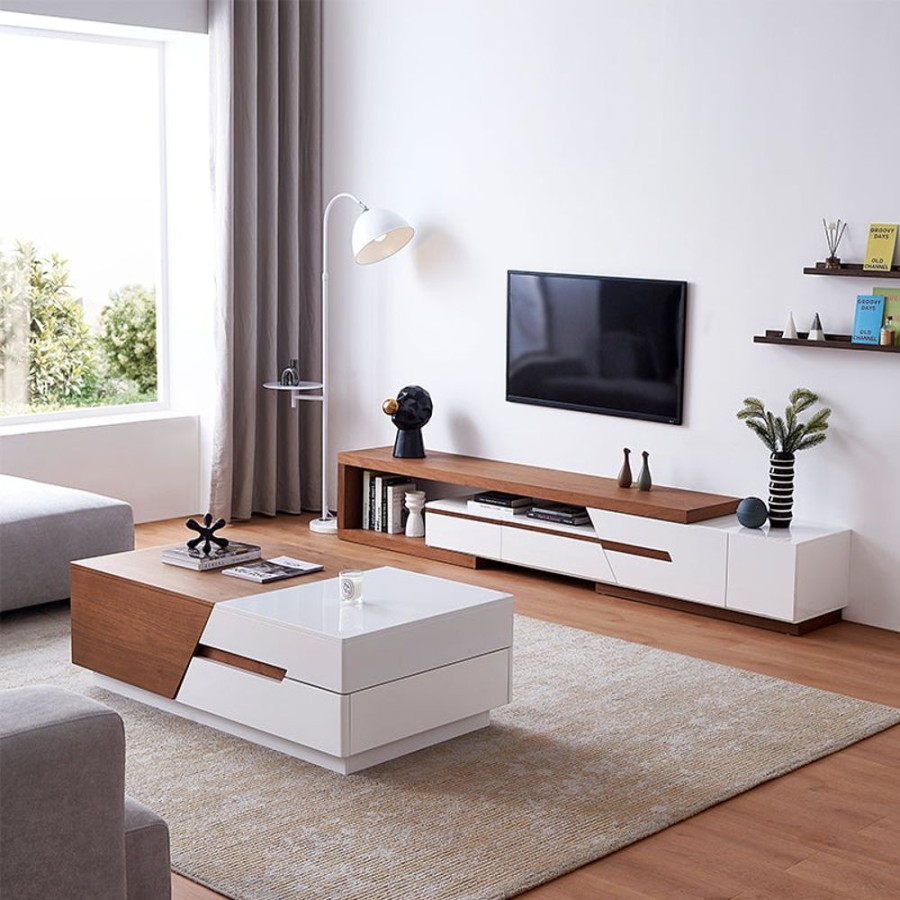 Living Room 25home | Aalto Modern Wood Living Room Set