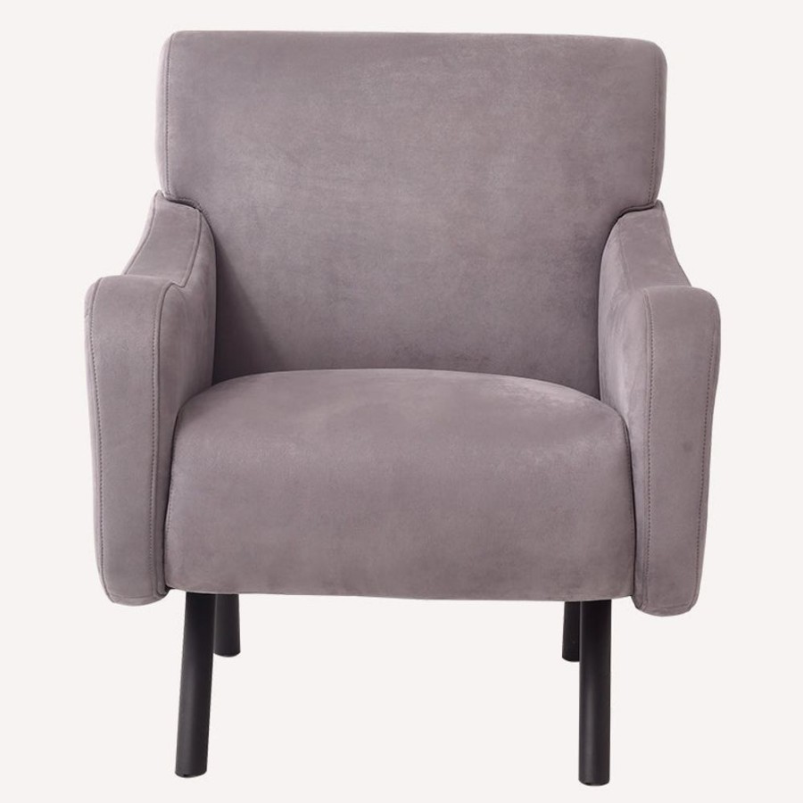 Living Room 25Home | Salo Suede Lady Chair Gray