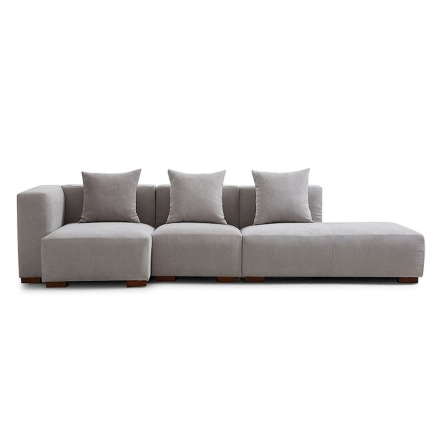 Living Room 25Home | Tetris Light Gray Ricky Sectional Light Grey