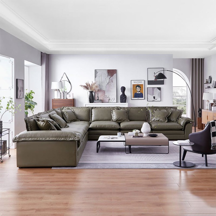 Living Room 25home | Sandwich Corner Sectional Olive