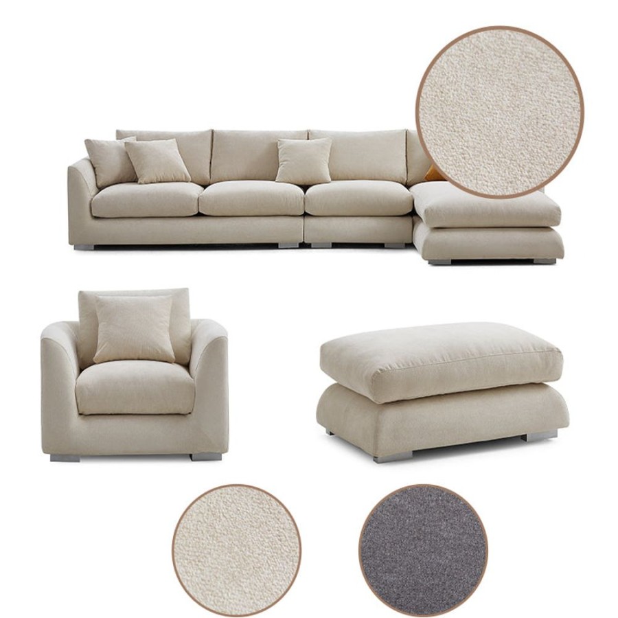 Living Room 25Home | Polyester Feathers Sofa Covers Set 2 (Sectional + Armchair + Ottoman)