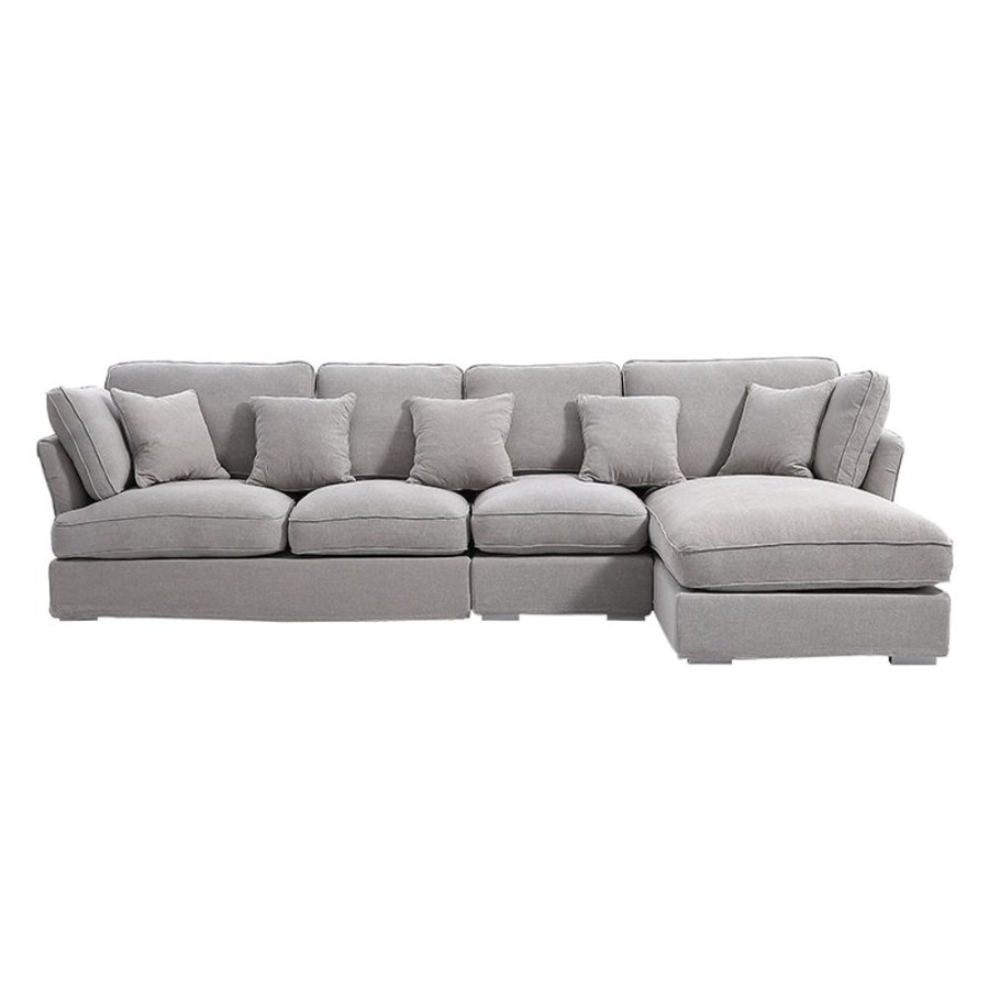 Living Room 25Home | Hygge Sectional Lounger Gray