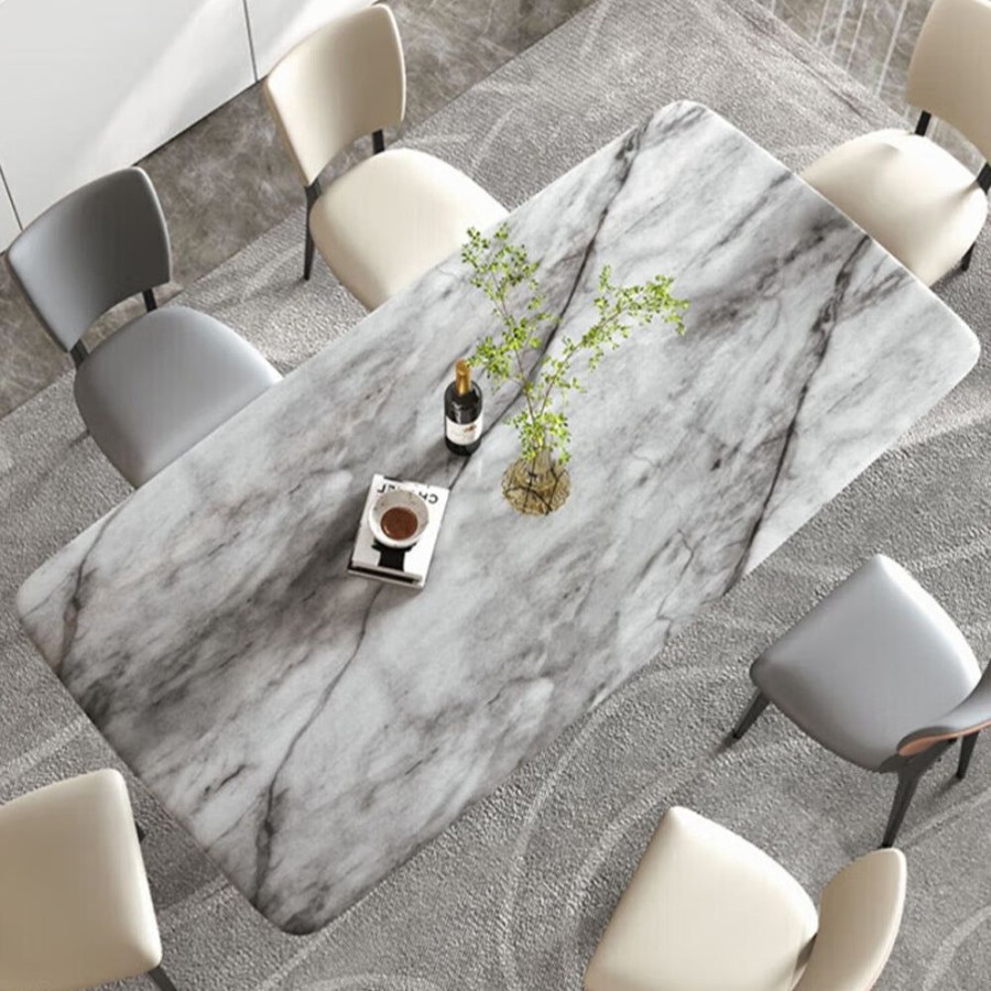 Dining Room Trends Furniture Inc | Marble Dining Table With U-Shaped Base