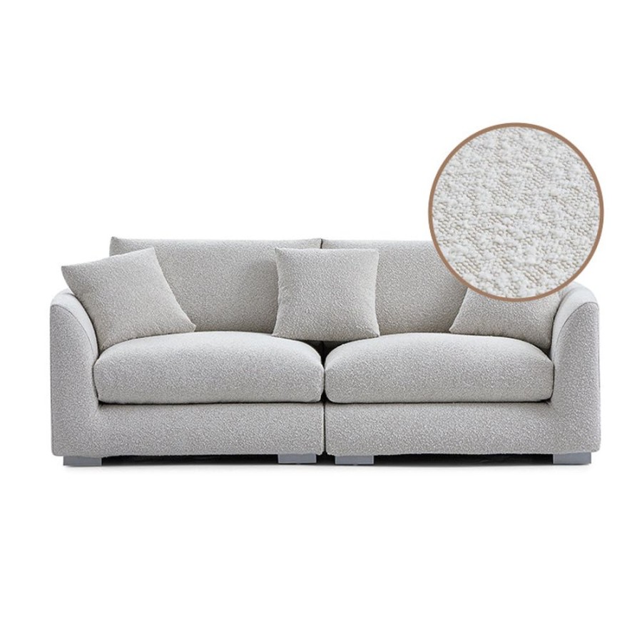 Living Room Trends Furniture Inc | Feathers Loveseat Covers Boucle White