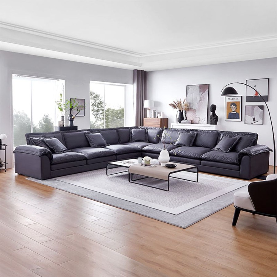 Living Room 25home | Sandwich Corner Sectional Black