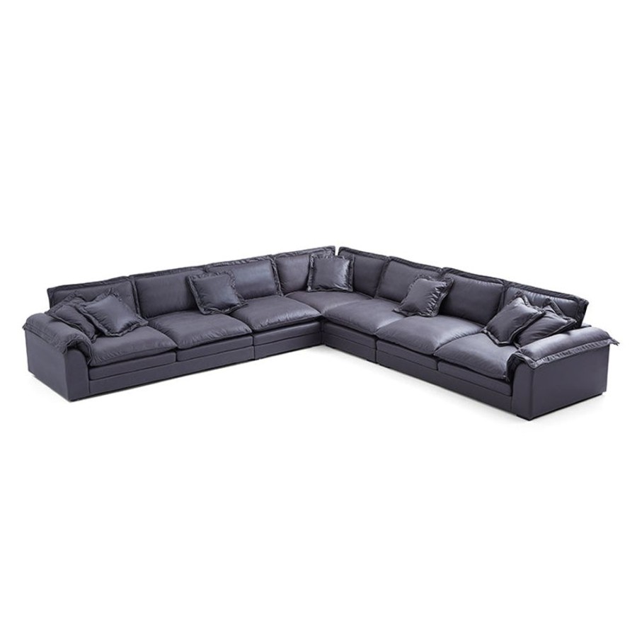 Living Room 25home | Sandwich Corner Sectional Black