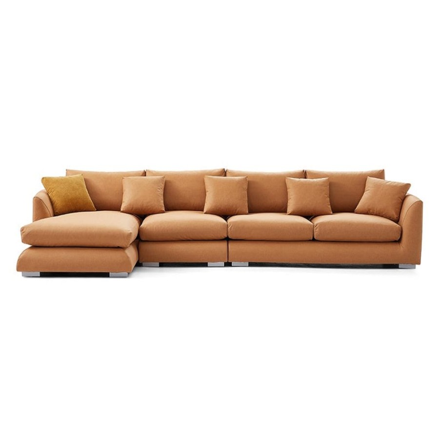 Living Room 25home | Aalto Boutique Air Leather Feathers Sectional