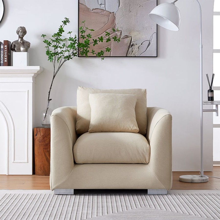 Living Room 25home | Aalto Boutique Linen Feathers Armchair