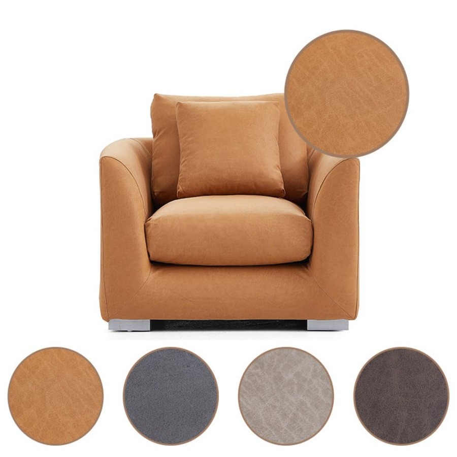 Living Room 25home | Air Leather Feathers Armchair Covers