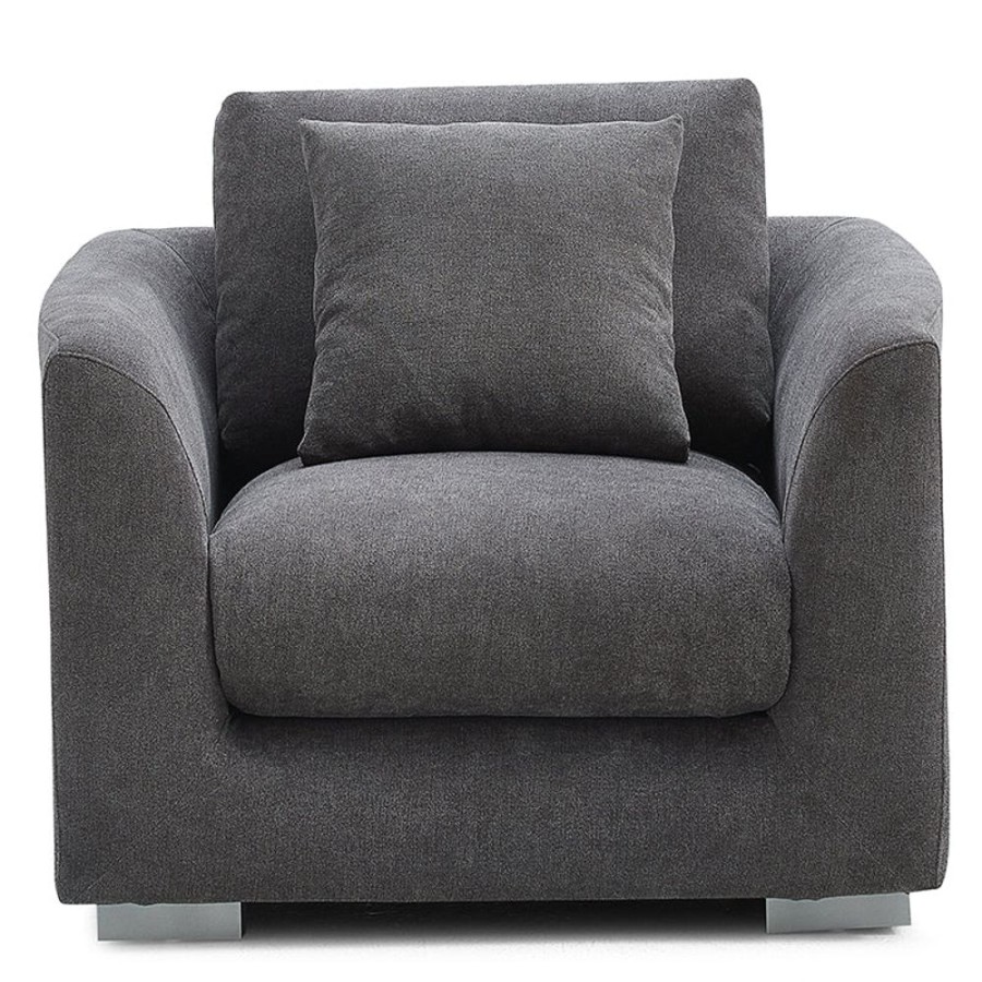 Living Room 25Home | Aalto Boutique Polyester Feathers Armchair Grey