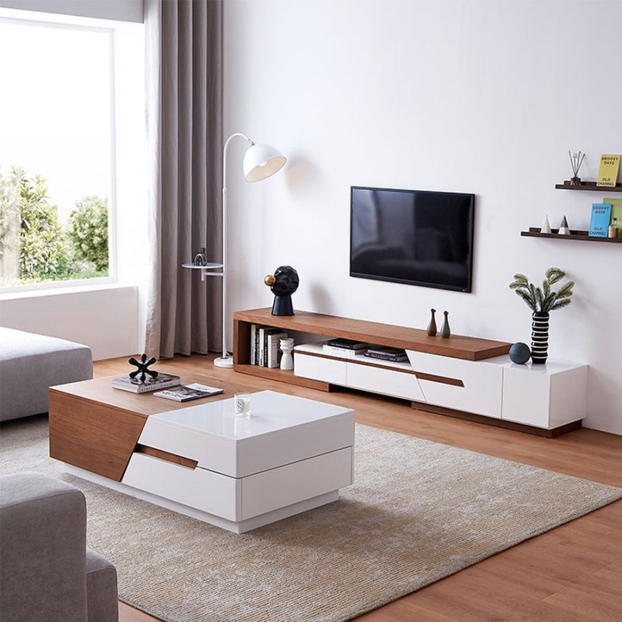 Living Room 25home | Aalto Modern Wood Living Room Set