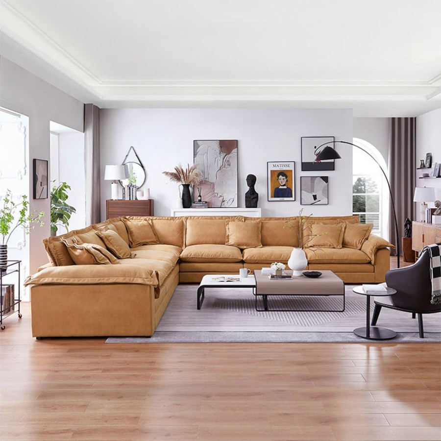 Living Room 25home | Sandwich Corner Sectional Camel