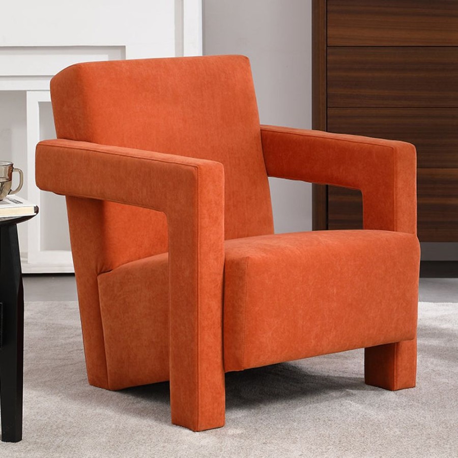 Living Room 25Home | Gullichsen Suede Utrecht Chair Orange