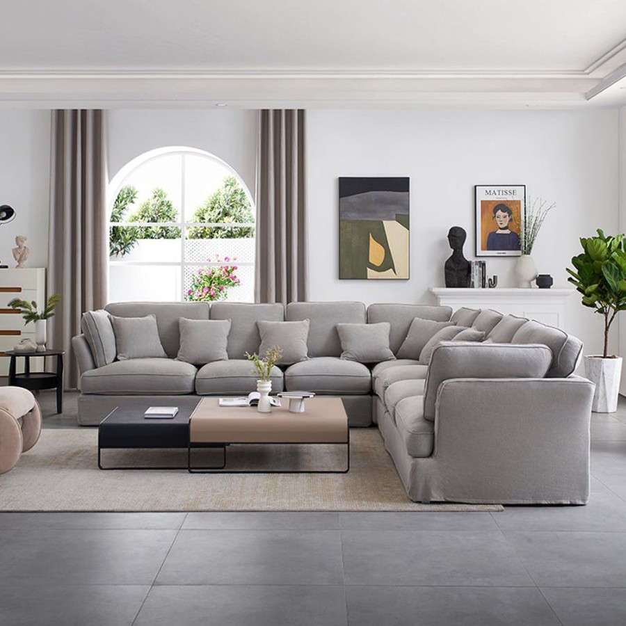 Living Room 25Home | Hygge Corner Sectional Gray