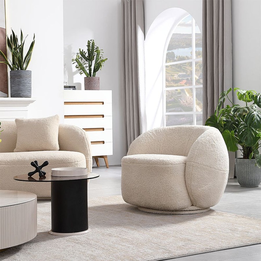 Living Room 25Home | Moon Swivel Barrel Chair