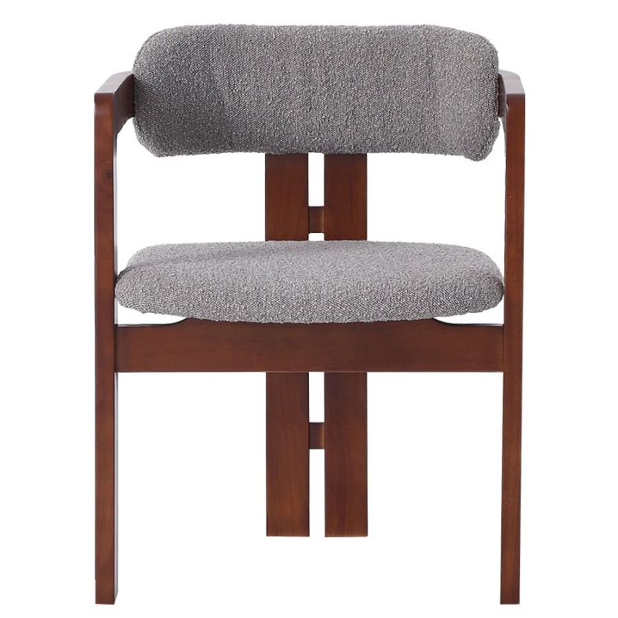 Living Room 25Home | Gullichsen Vintage Walnut Boucle Armchair Walnut + Gray