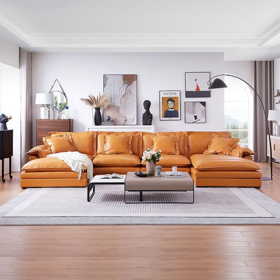 Living Room 25home | Sandwich U Sectional Sunset Yellow