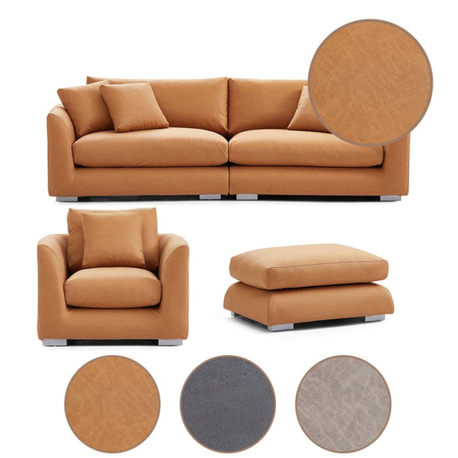 Living Room 25home | Air Leather Feathers Soft Covers Set