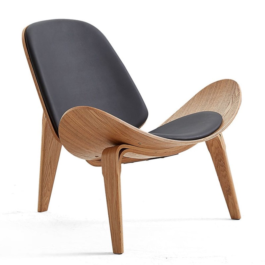 Living Room 25Home | Salo Leather Shell Lounge Chair