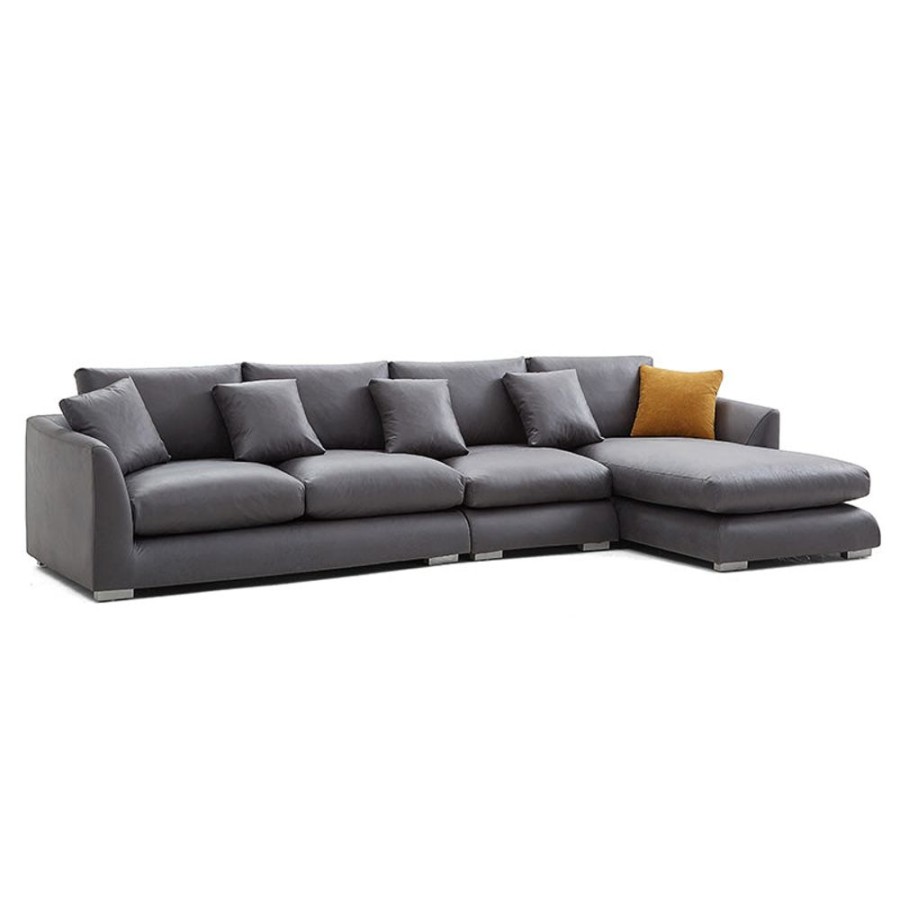 Living Room 25Home | Aalto Boutique Feathers Sectional Black