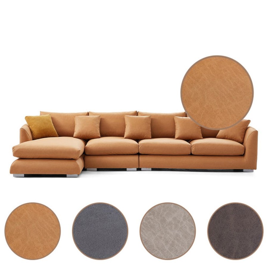 Living Room 25home | Air Leather Feathers Sectional Covers