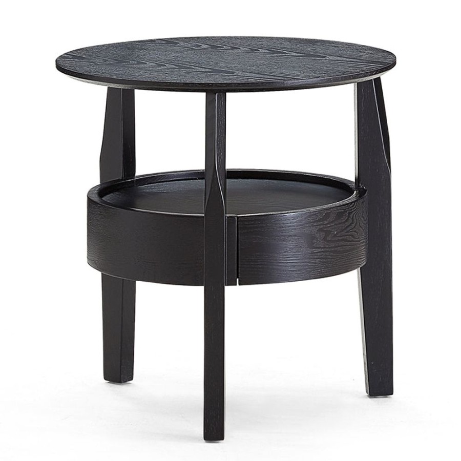 Living Room 25Home | Aalto Solid Wood Storage Coffee Table Black