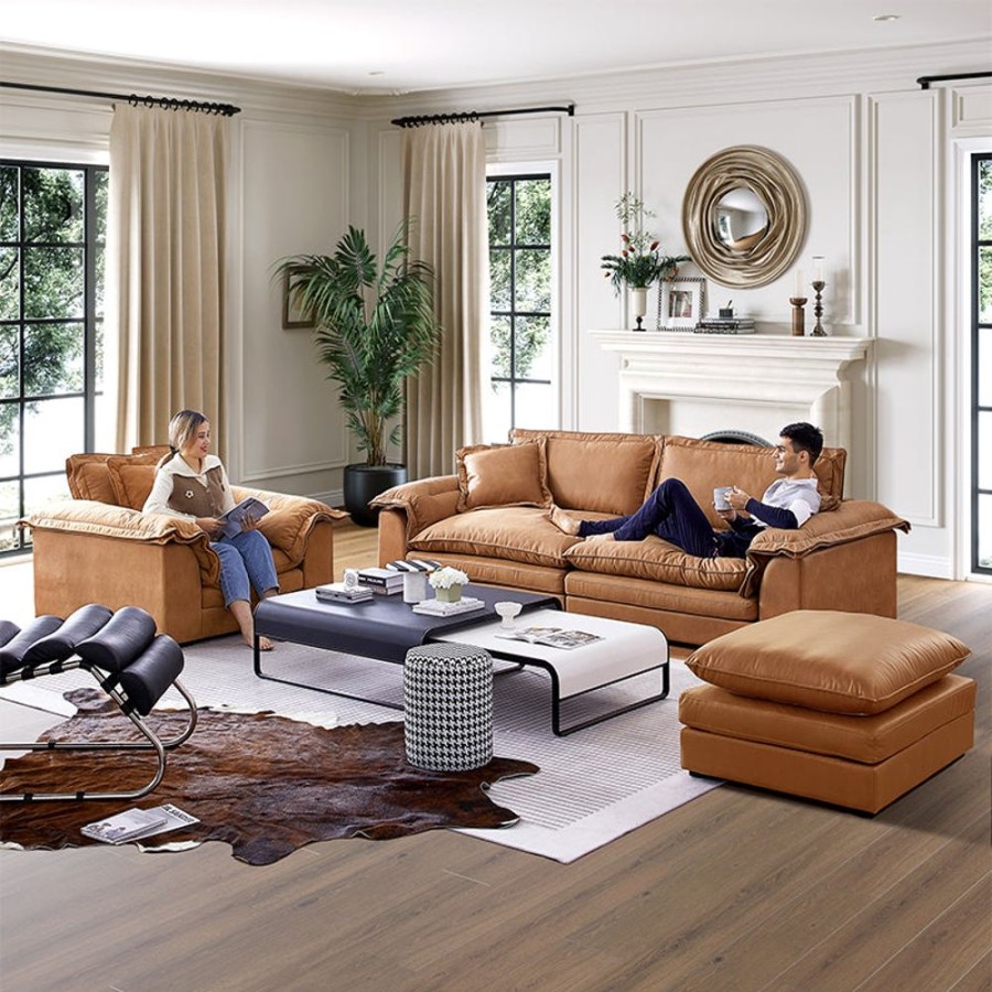 Living Room 25home | Sandwich Sofa Set 2 Camel