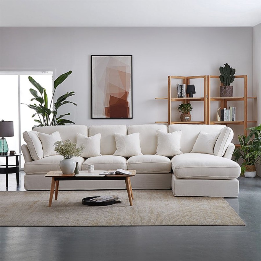 Living Room 25Home | Hygge Sectional Lounger White