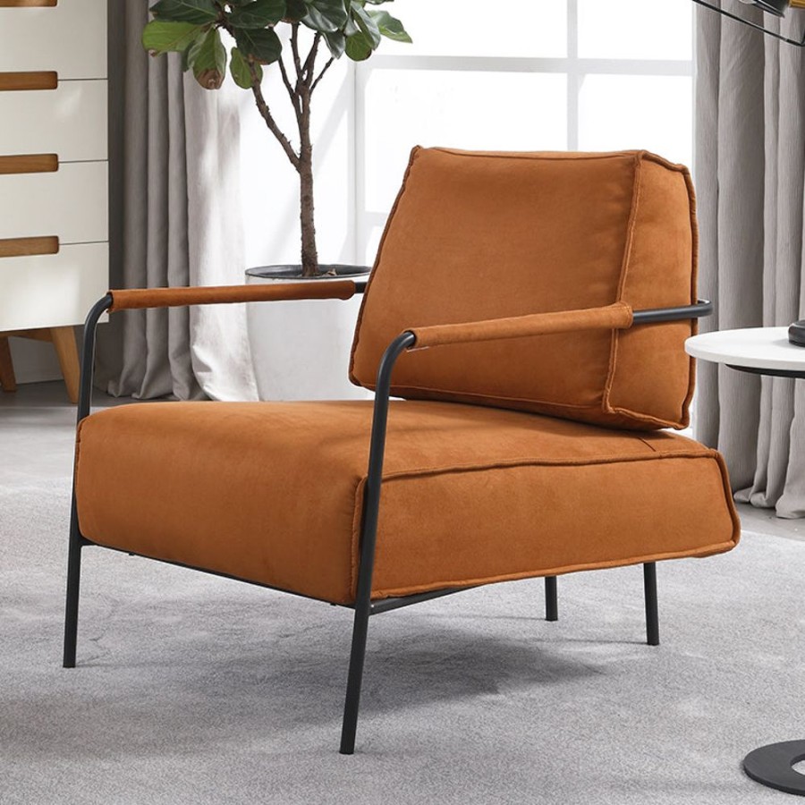 Living Room 25Home | Aalto Retro Matte Velvet Armchair Brown