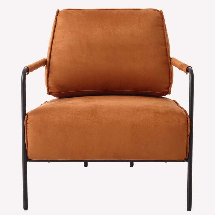 Living Room 25Home | Aalto Retro Matte Velvet Armchair Brown