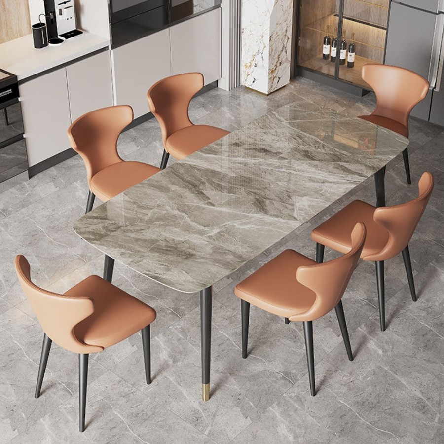 Dining Room 25home | Salo Glossy Sintered-Stone Top Dining Room Set