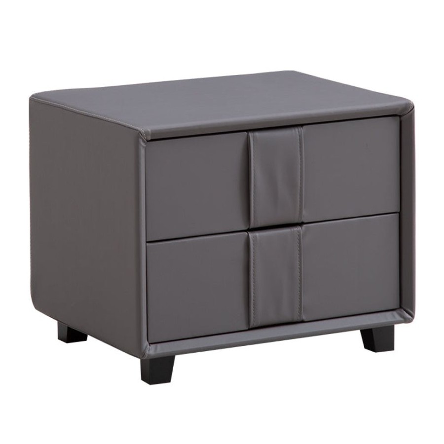 Bedroom 25Home | Aalto Urban 2-Drawer Nightstand With Vertical Handles Gray