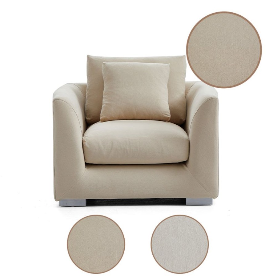 Living Room 25home | Linen Feathers Armchair Covers