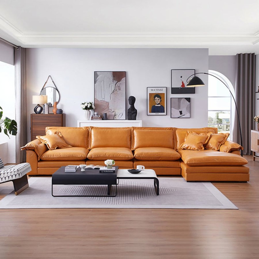 Living Room 25home | Sandwich Sectional Sunset Yellow