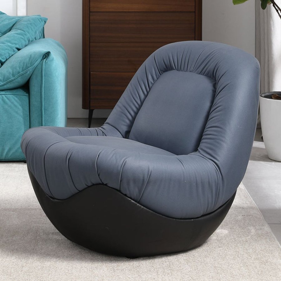 Living Room 25Home | Aalto Air Leather Oval Lounge Chair Gray