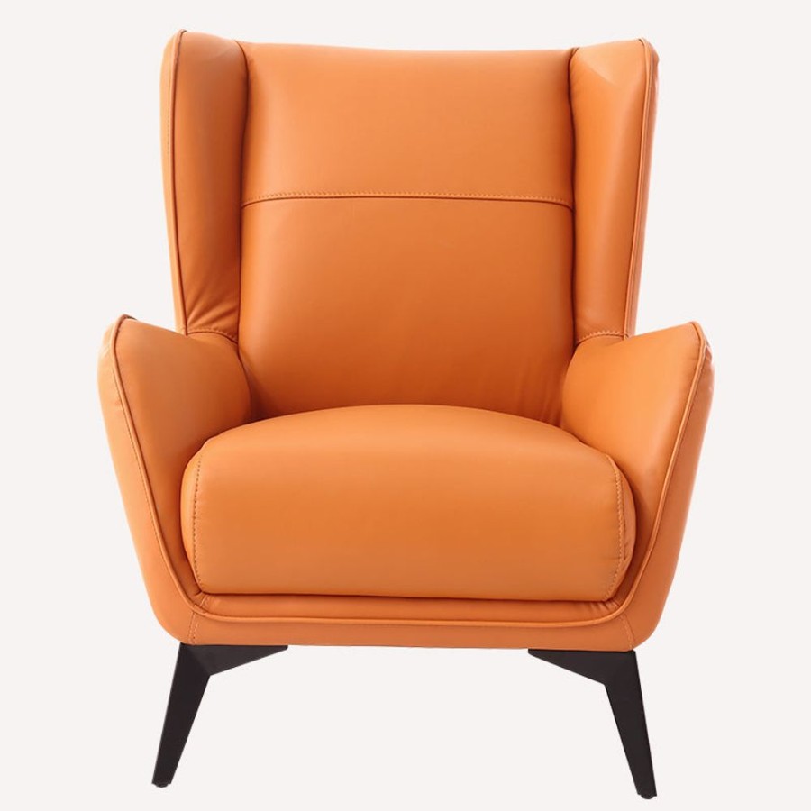 Living Room 25Home | Aalto Casual Wingback Lounge Chair Orange