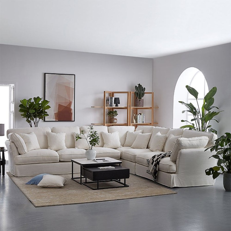 Living Room 25Home | Hygge Corner Sectional White