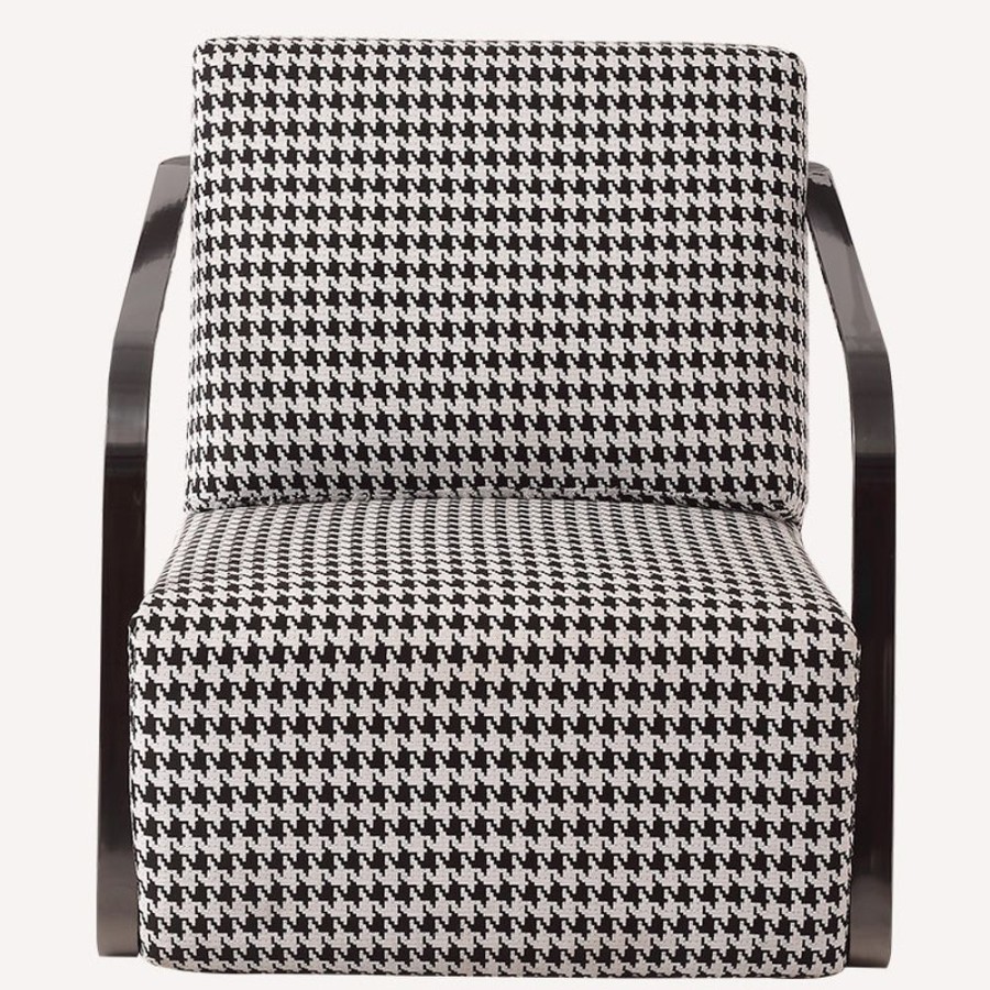 Living Room 25Home | Salo Retro Houndstooth Floor Armchair White