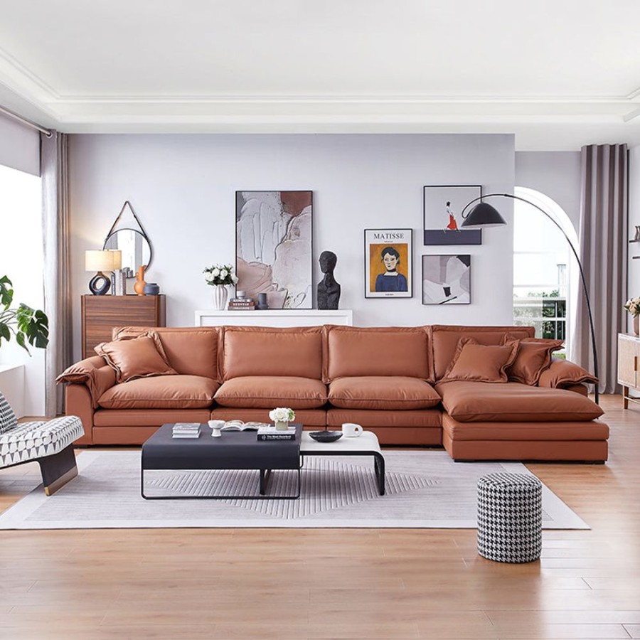 Living Room 25home | Sandwich Sectional Caramel