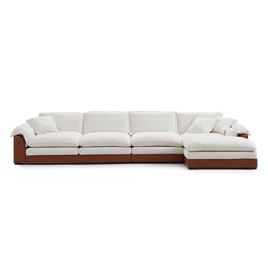 Living Room 25home | Sandwich Linen Sectional White