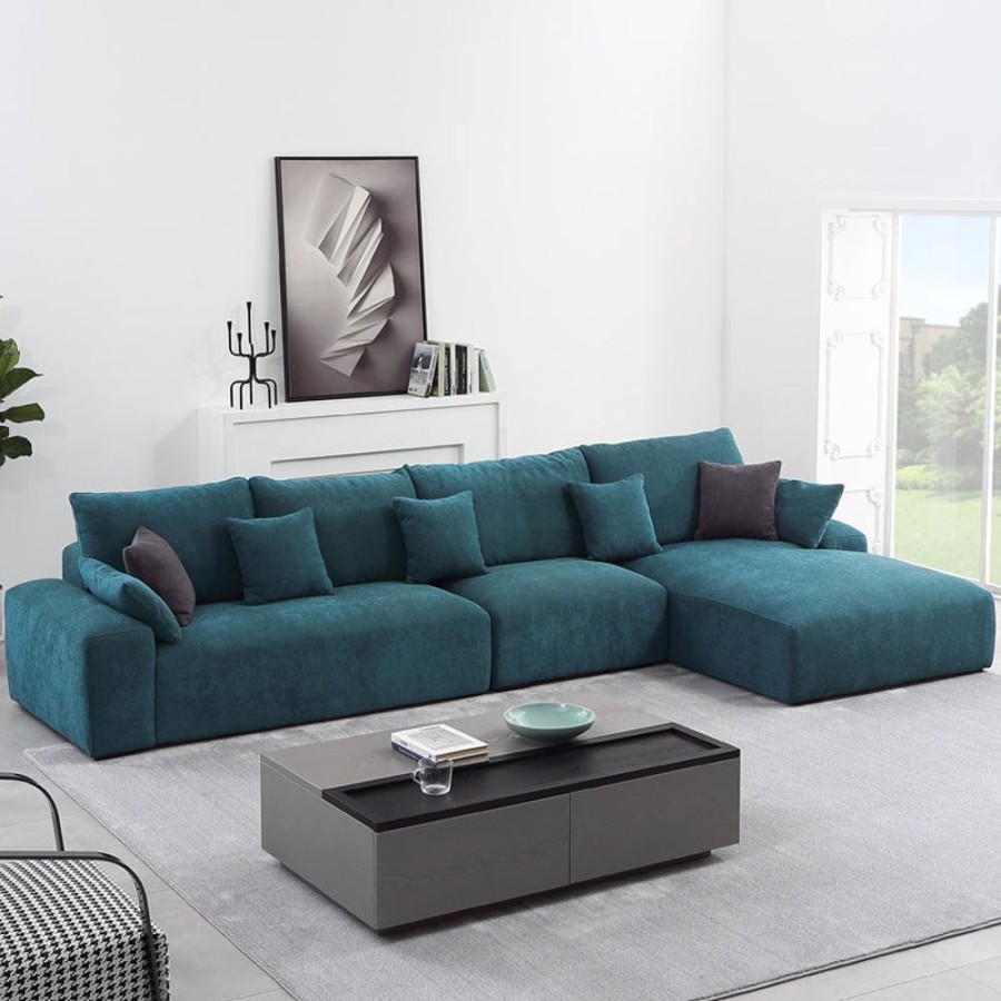 Living Room 25Home | Green Box Sectional Jade