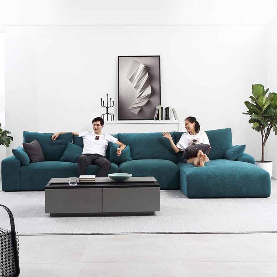 Living Room 25Home | Green Box Sectional Jade