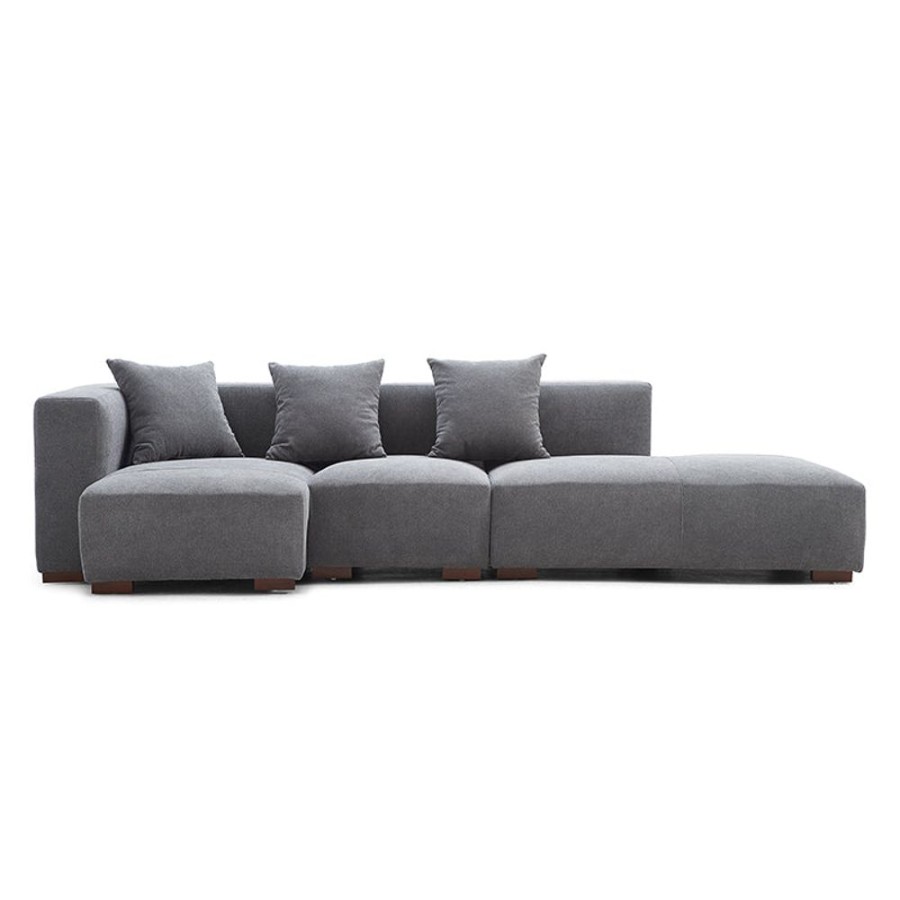 Living Room 25Home | Tetris Gray Ricky Sectional Dark Grey