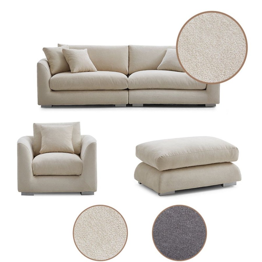 Living Room 25Home | Polyester Feathers Sofa Covers Set 1 (Loveseat + Armchair + Ottoman)